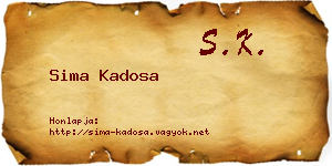 Sima Kadosa névjegykártya